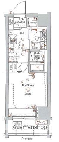 グラントゥールス大森ライズ(1K/9階)の間取り写真