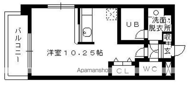 タウンライフ朝日が丘北(ワンルーム/3階)の間取り写真