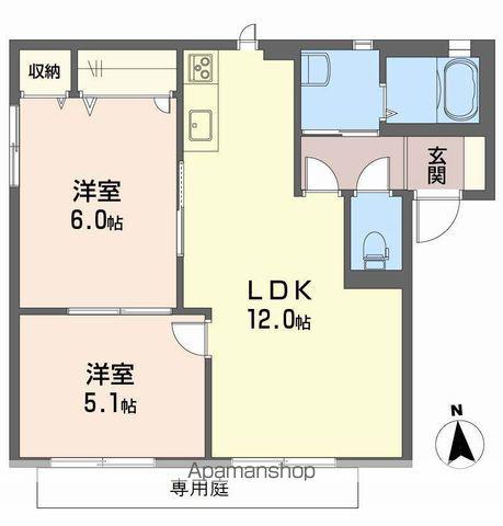 バリュージュ古川南 A棟(2LDK/1階)の間取り写真
