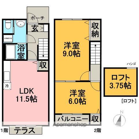 GLAD グラッド(2LDK/1階)の間取り写真