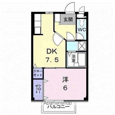 サンマルコ英(1DK/2階)の間取り写真