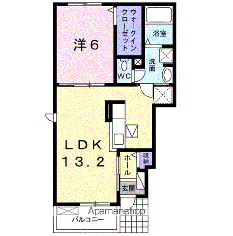 マーヴェラスⅡ(1LDK/1階)の間取り写真