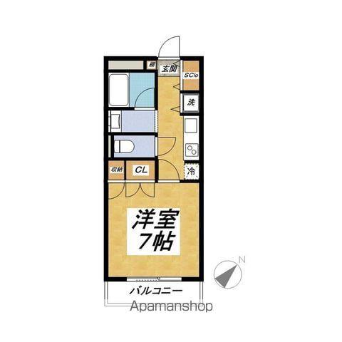 ヴェント氷川台(1K/1階)の間取り写真