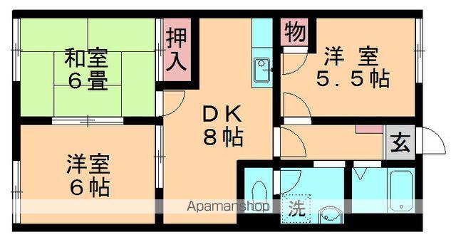 パストラールハイツA(3DK/1階)の間取り写真