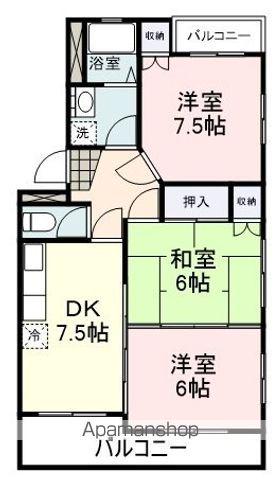 クレッセント瀬名(3DK/3階)の間取り写真