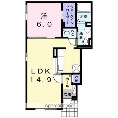 グッドライフ(1LDK/1階)の間取り写真