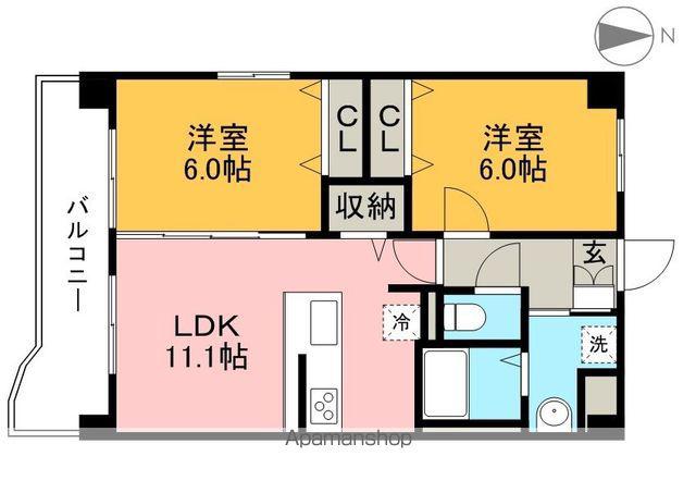 レイクサイドガーデン緑ヶ丘(2LDK/3階)の間取り写真
