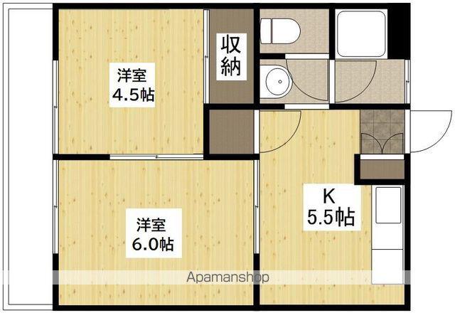 第2睦美荘(2K/3階)の間取り写真