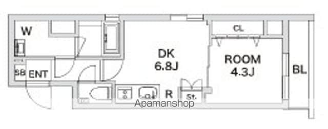 クレアーレ豊玉中(1DK/2階)の間取り写真