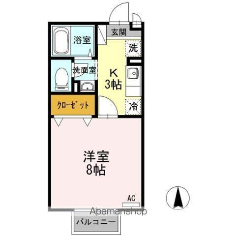 コーポラス羽屋A(1K/1階)の間取り写真