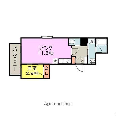 アヴァンティ久留米中央(1LDK/2階)の間取り写真