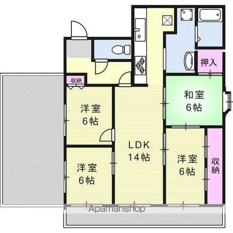 ドリーム名東(4LDK/7階)の間取り写真