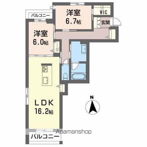 べレオガーデンズ弥右衛門(2LDK/2階)の間取り写真