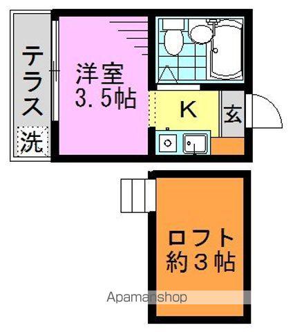 第3紀州ハイツ(1K/1階)の間取り写真