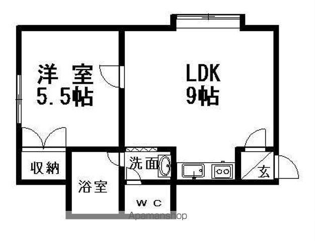 カナルコートⅠ(1LDK/2階)の間取り写真
