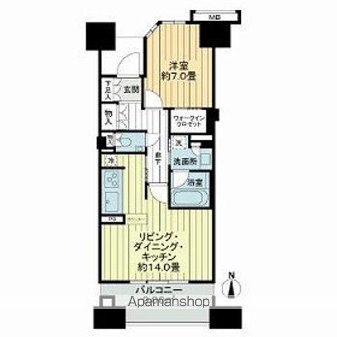 ウエストレジデンス大崎(1LDK/15階)の間取り写真