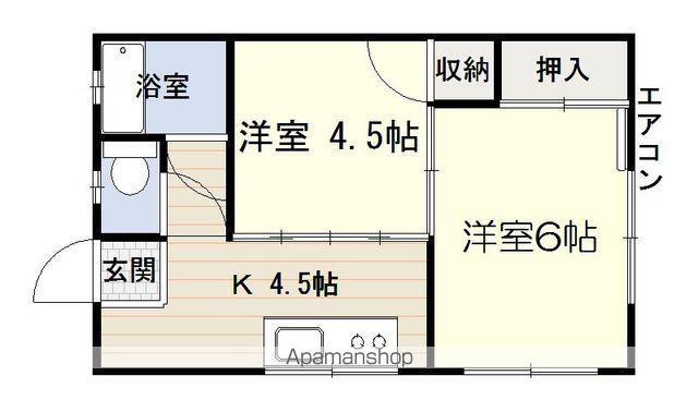 日興ビル(ワンルーム/2階)の間取り写真