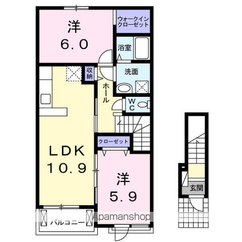 デイジーMⅠ(2LDK/2階)の間取り写真
