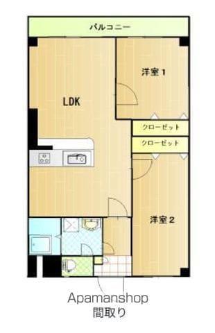 ライフ大手門(2LDK/4階)の間取り写真