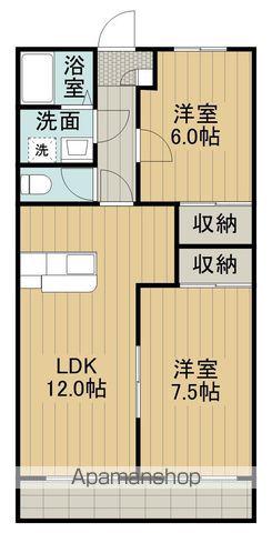 クレセント三ツ木(2LDK/2階)の間取り写真
