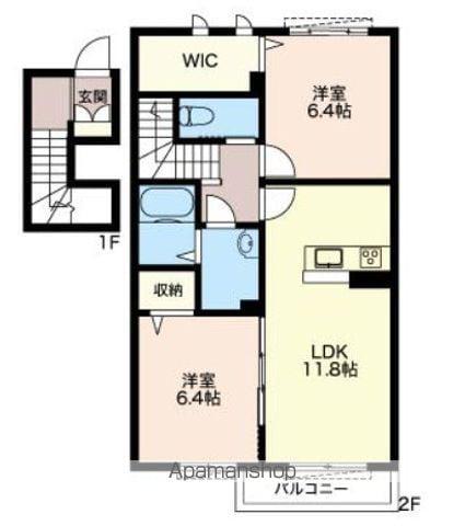 ブランシュ 2(2LDK/2階)の間取り写真