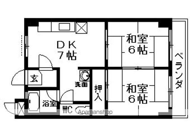 市兵衛第二ビル(2DK/2階)の間取り写真