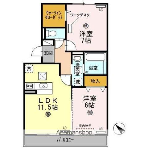 D-FARM加納(2LDK/1階)の間取り写真
