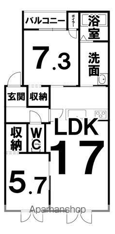 シャンテ1228(2LDK/3階)の間取り写真