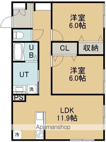 CASA BREZZA(2LDK/1階)の間取り写真