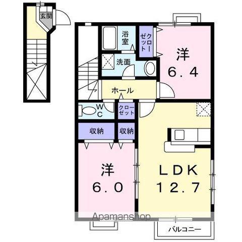 ラーゼンパーク(2LDK/2階)の間取り写真