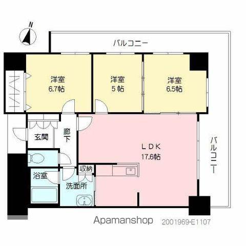 プライムメゾン セントラルパーク(3LDK/11階)の間取り写真