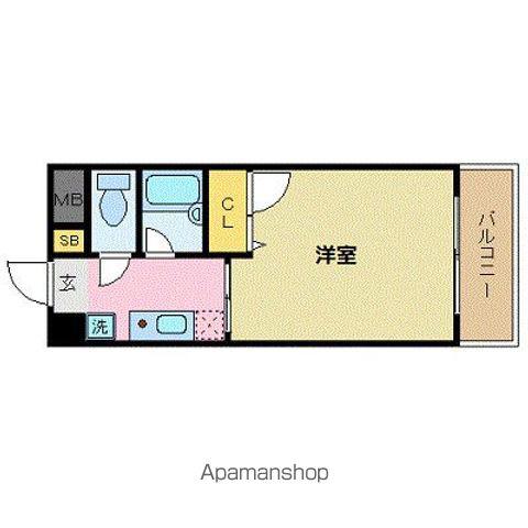アリターレ博多(1K/3階)の間取り写真