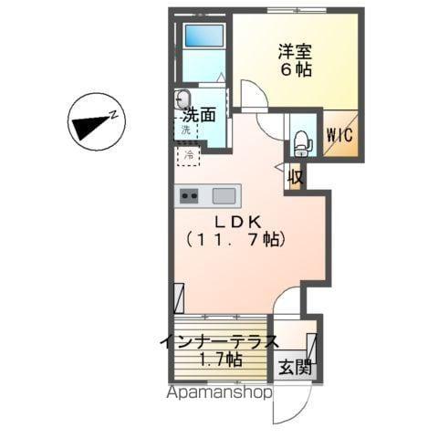 グランドゥール エス(1LDK/1階)の間取り写真