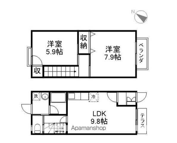 ボヌール服部(2LDK)の間取り写真