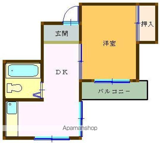 ハイツタカシ(1DK/4階)の間取り写真