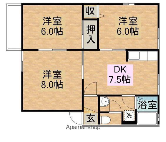 クレセントⅠ(3DK/2階)の間取り写真