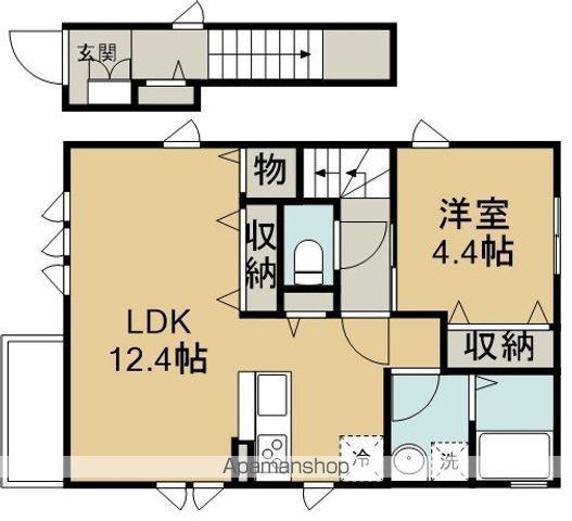 コンフォールⅡ(1LDK/2階)の間取り写真