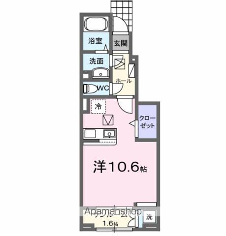 ホーリーガーデンⅢ(ワンルーム/1階)の間取り写真