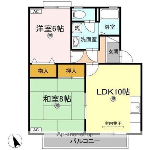 マリレーヴ内浜(2LDK/2階)の間取り写真