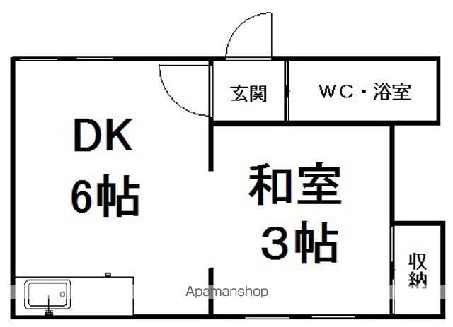 南郷ハイツ(1DK/2階)の間取り写真