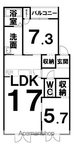 シャンテ1228(2LDK/3階)の間取り写真