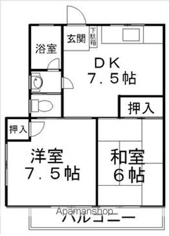斉藤ハイツ(2DK/3階)の間取り写真