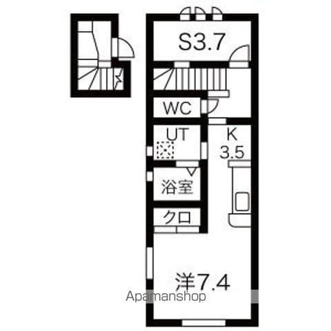 エストスリーズ(ワンルーム/2階)の間取り写真