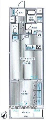 クラルテラセ新宿富久(1LDK/2階)の間取り写真