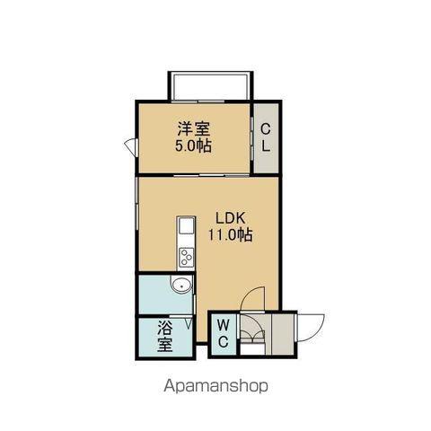 ファイブスター新富(1LDK/3階)の間取り写真
