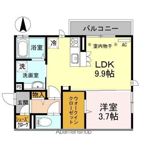 オッツ高田 A(1LDK/2階)の間取り写真