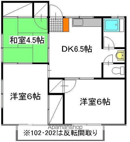 堀口ハイツ C棟(3DK/2階)の間取り写真