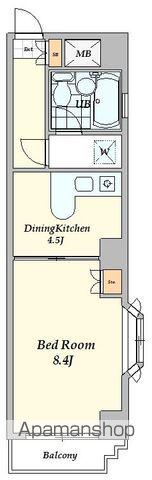 ロイヤルタワー代々木公園(1DK/5階)の間取り写真