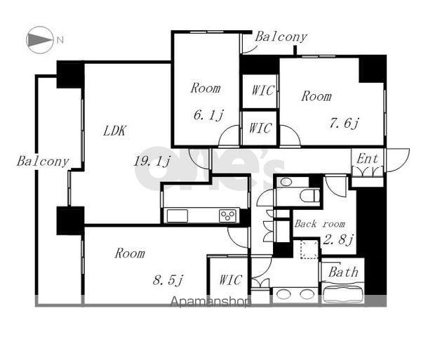 グランマスト白壁(3LDK/7階)の間取り写真