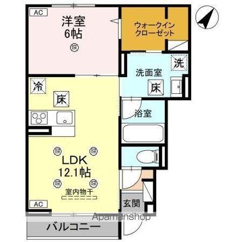 ヴィラ コンフォート(1LDK/1階)の間取り写真